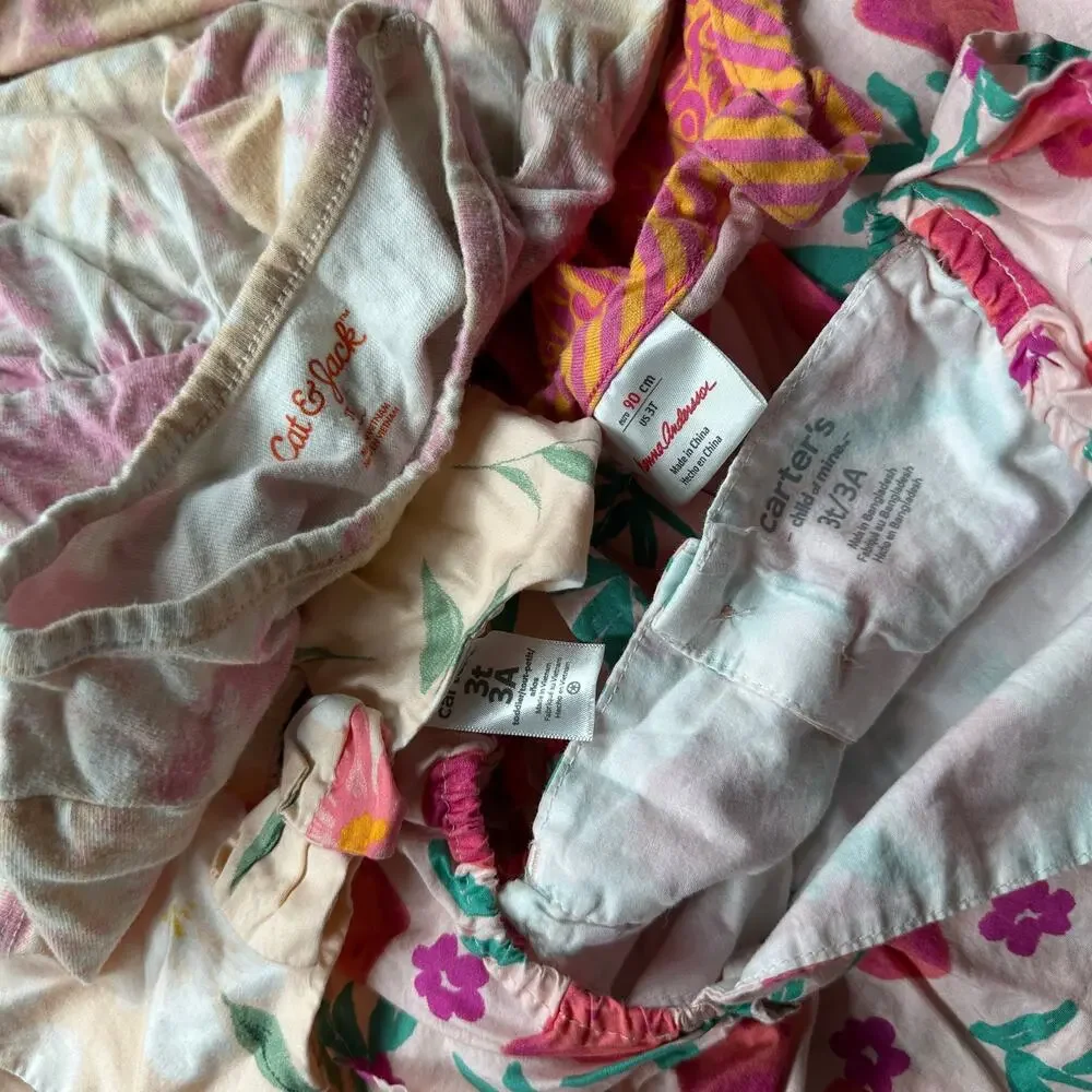 8 Piece Bundle Lot Hanna Andersson Cat & Jack Gymboree  Floral Summer Dress 3T